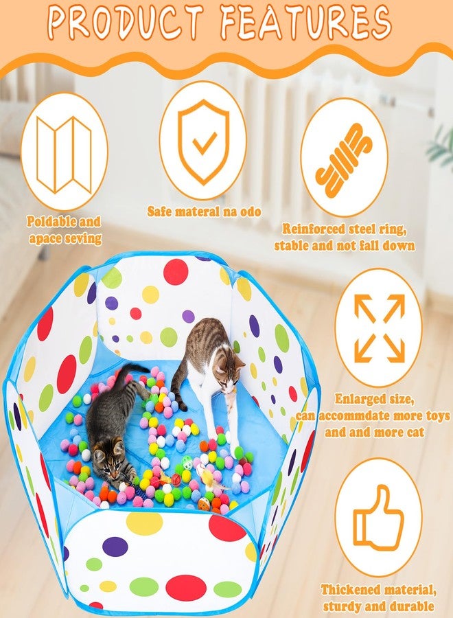 Palksky Interactive Cat Toys with Cat Ball Pit, Toy Balls, Ball Launcher, Spring Toys for Bored Indoor Cats Self Play, Enrichment Toy for Fun and Exercise - Image 3