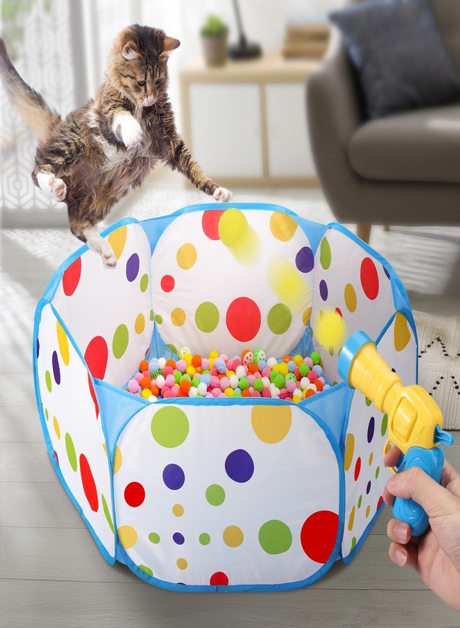 Palksky Interactive Cat Toys with Cat Ball Pit, Toy Balls, Ball Launcher, Spring Toys for Bored Indoor Cats Self Play, Enrichment Toy for Fun and Exercise - Image 4