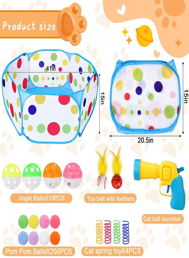 Palksky Interactive Cat Toys with Cat Ball Pit, Toy Balls, Ball Launcher, Spring Toys for Bored Indoor Cats Self Play, Enrichment Toy for Fun and Exercise - Image 2