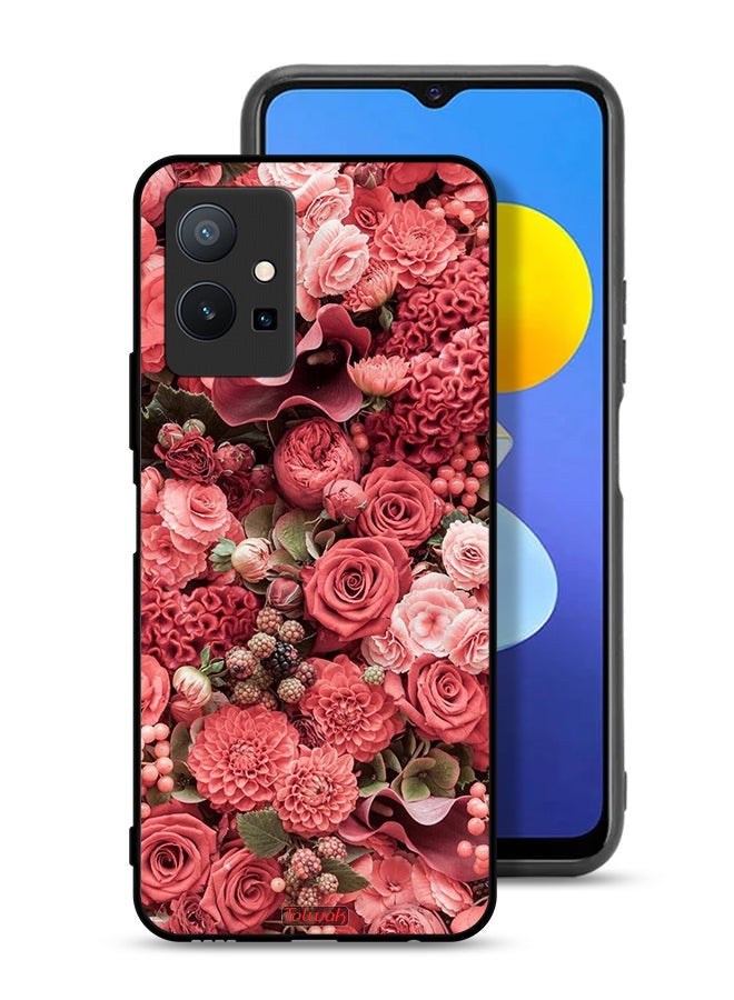 Tolwak Vivo Y75 5G Protective Case Cover Peach Roses - Image 1