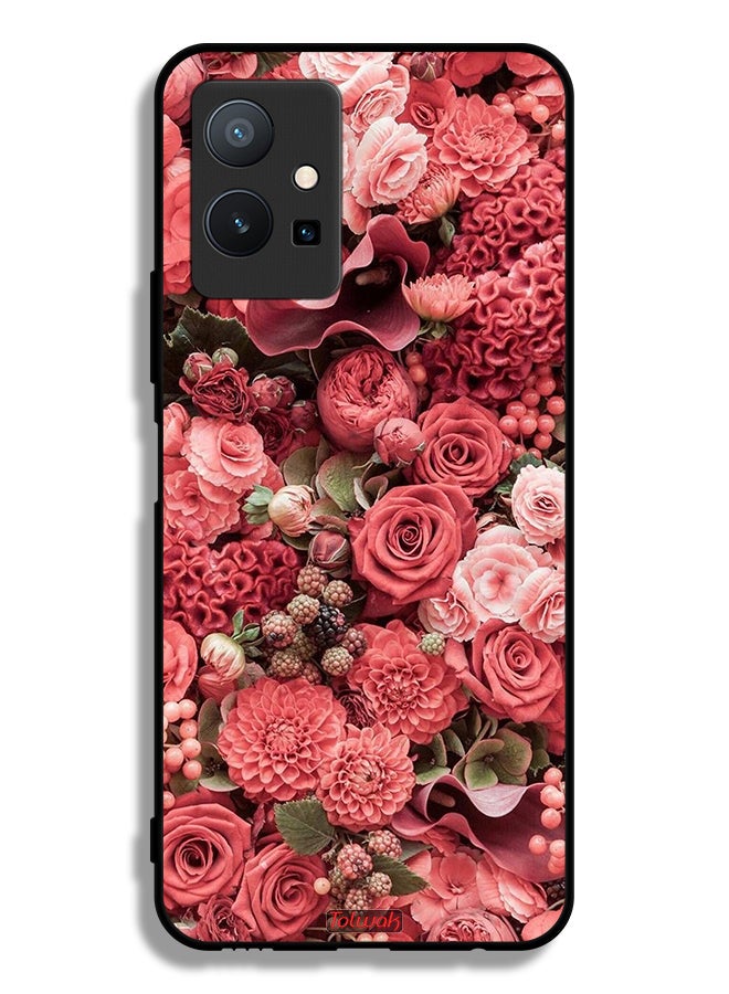 Tolwak Vivo Y75 5G Protective Case Cover Peach Roses - Image 2