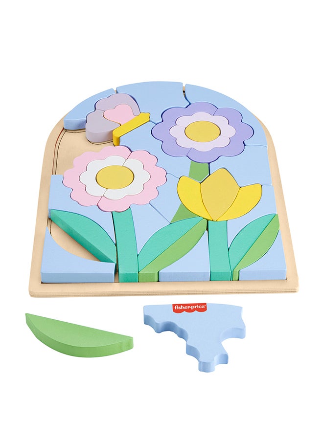 Fisher-Price - Wood Preschool Toy Flower Puzzle Blocks, 38-Piece Wooden Stacking Set For Developmental Play Kids Ages 3+ Years - Image 1