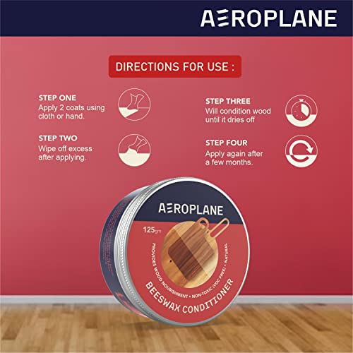 AEROPLANE - Beeswax Wood Conditioner - Nourishes your wood with the goodness of beeswax - Smooth wood finish, conditioner and polish (125 gm, White-ish Yellow) - Image 3