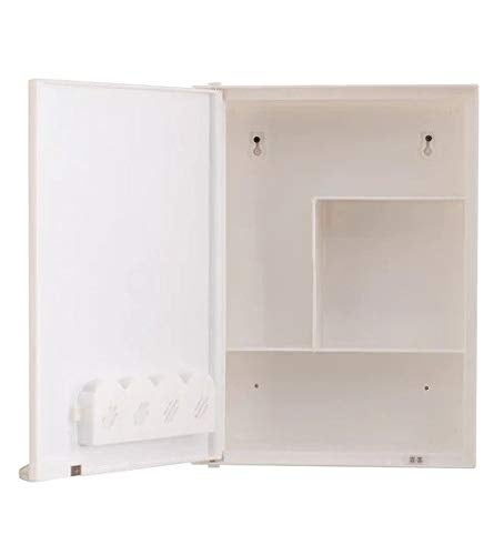 NAVRANG INNOVATIONS NAVRANG INNOVATIONS Plastic Neo Mini Bathroom Cabinet with Mirror and Shelves White 125X17inches - Image 3