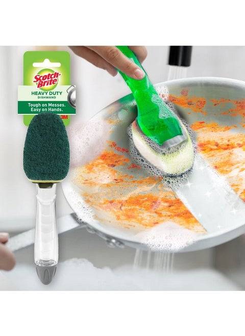 Soap Dispensing Dishwand With Scrubber And Handle | Tough On Stains, Easy On Hands