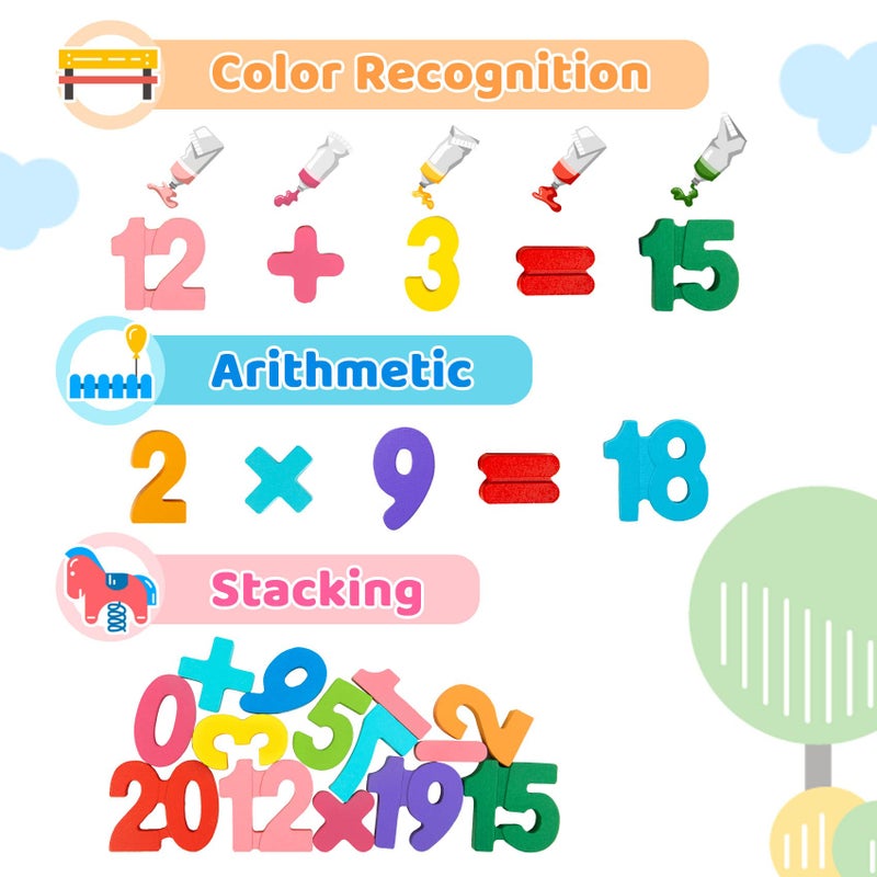 Attmu Number Puzzle Wooden Puzzles for Toddlers 1 2 3 4 5 Year Old, Shape Learning Puzzles Toys with Puzzle Board & Number Blocks, Preschool Educational for Girls Boys - Image 3