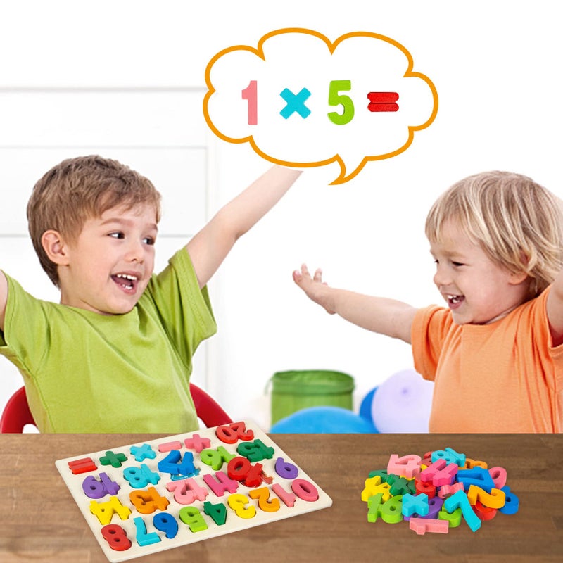 Attmu Number Puzzle Wooden Puzzles for Toddlers 1 2 3 4 5 Year Old, Shape Learning Puzzles Toys with Puzzle Board & Number Blocks, Preschool Educational for Girls Boys - Image 5