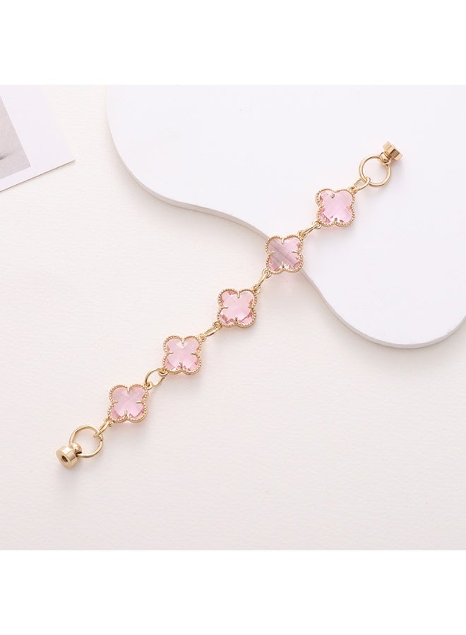 NIBEMINENT Phone Charm/ Chain Strap for Women Girls, Babyberry Beads Flowers Cell Phone Case Lanyard Wrist Strap，K279/Light Pink