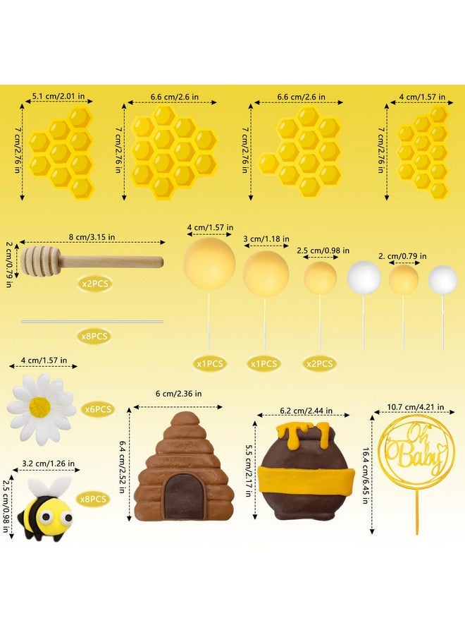 Bumble Bee Cake Topper Birthday Party Decoration SuBee Theme Honey Jar Cake Topper Honeycomb Flower Cake Decorations Supplies for Baby Shower Boys Girls Birthday Party  - Image 2
