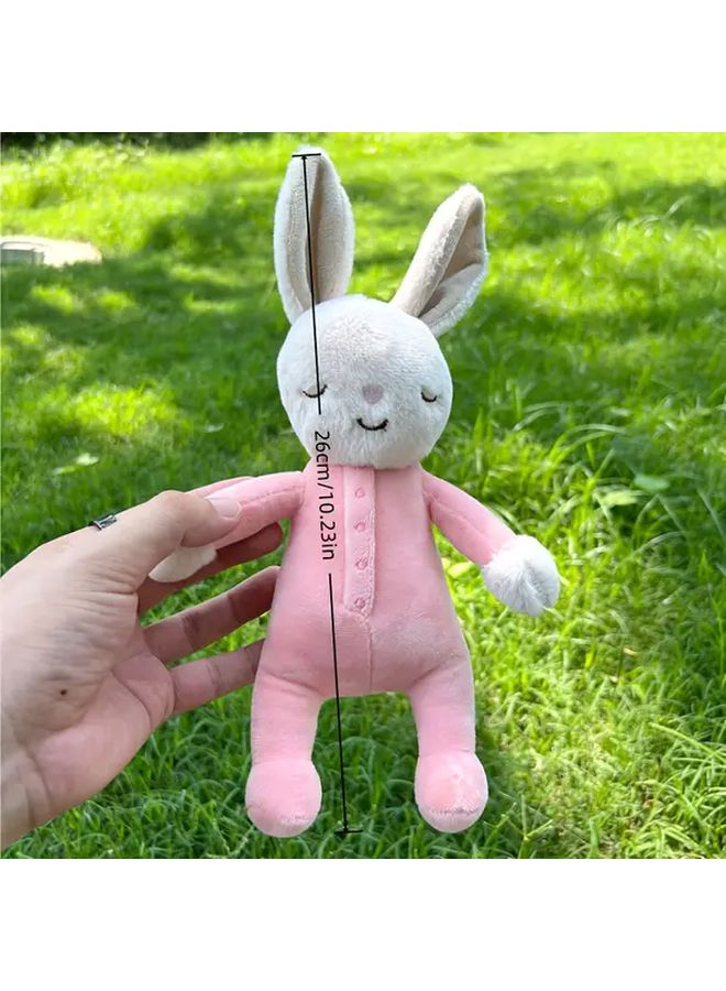 1pc Pink Soft Plush Rabbit Stuffed Animal Cute Bunny with Expressive Eyes Fluffy Ears - Image 3