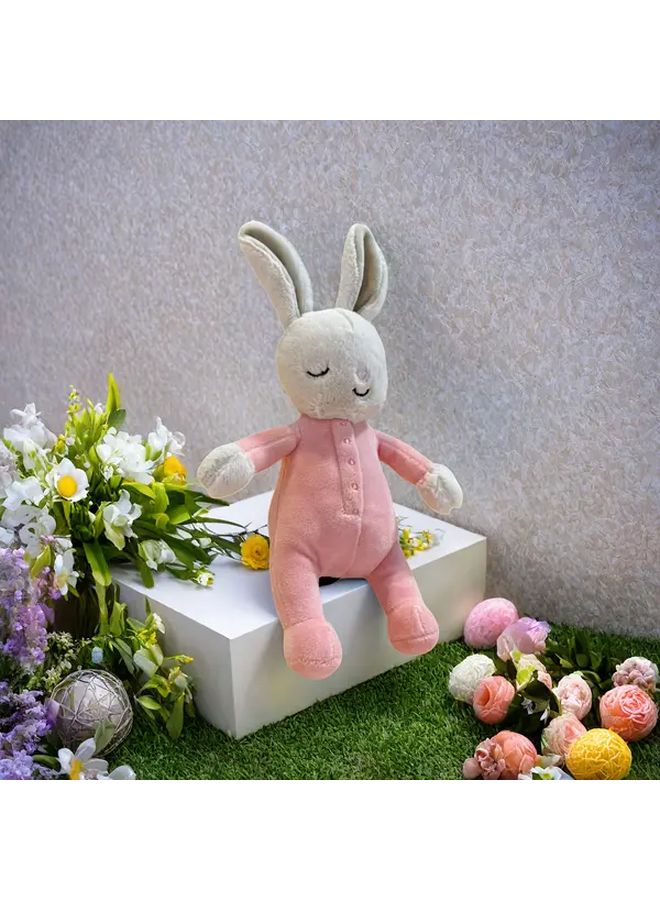 1pc Pink Soft Plush Rabbit Stuffed Animal Cute Bunny with Expressive Eyes Fluffy Ears - Image 1
