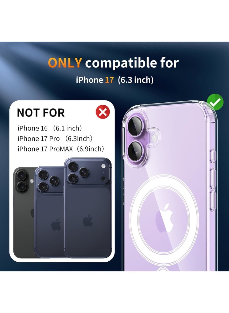 SYOSI iPhone 17 Case 6.3 Inch, Magnetic Slim TPU Silicone Phone Cover Compatible With MagSafe, Shockproof And Anti Scratch Protective Case With 2 Screen Protectors And 2 Lens Protectors, Clear - Image 2