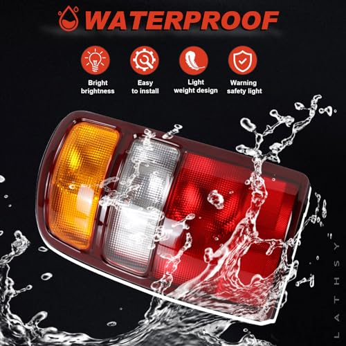 Lathsy Tail Lights Compatible With 2000-2006 Chevy Tahoe Suburban GMC Yukon YuKon XL 1500 2500 Driver and Passenger Side Red Edge w/o Bulbs Replace 15832091,15832092 - Image 4