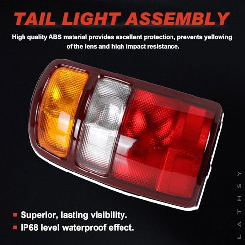 Lathsy Tail Lights Compatible With 2000-2006 Chevy Tahoe Suburban GMC Yukon YuKon XL 1500 2500 Driver and Passenger Side Red Edge w/o Bulbs Replace 15832091,15832092 - Image 5