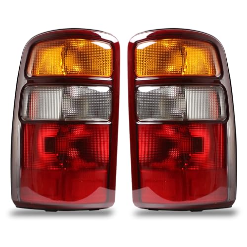 Lathsy Tail Lights Compatible With 2000-2006 Chevy Tahoe Suburban GMC Yukon YuKon XL 1500 2500 Driver and Passenger Side Red Edge w/o Bulbs Replace 15832091,15832092 - Image 1