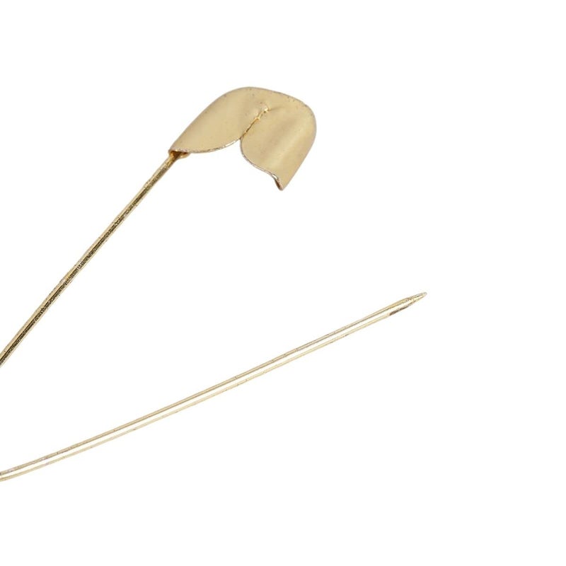 ACCESSHER Gold Plated Shiny Stainless Steel Material Safety Pins/Metallic Saree Pins/Hijab Pins with Secured Closure for Women and Girls Pack of 12 pcs. - Image 5