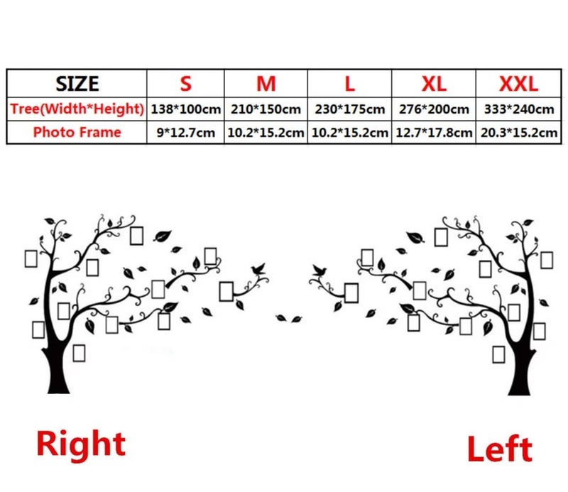 guangmu 3D Tree Wall Stickers - DIY Photo Frame Tree Wall Decal Family Photo Frame Sticker Murals Wall Decor Living Room Bedroom TV Background Home Decorations (M:83 * 59in Pale Green Left) - Image 4