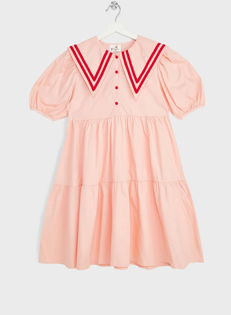 Pinata Girls Puff Sleeve Shirt Dress