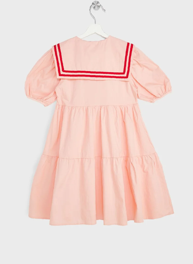 Pinata Girls Puff Sleeve Shirt Dress