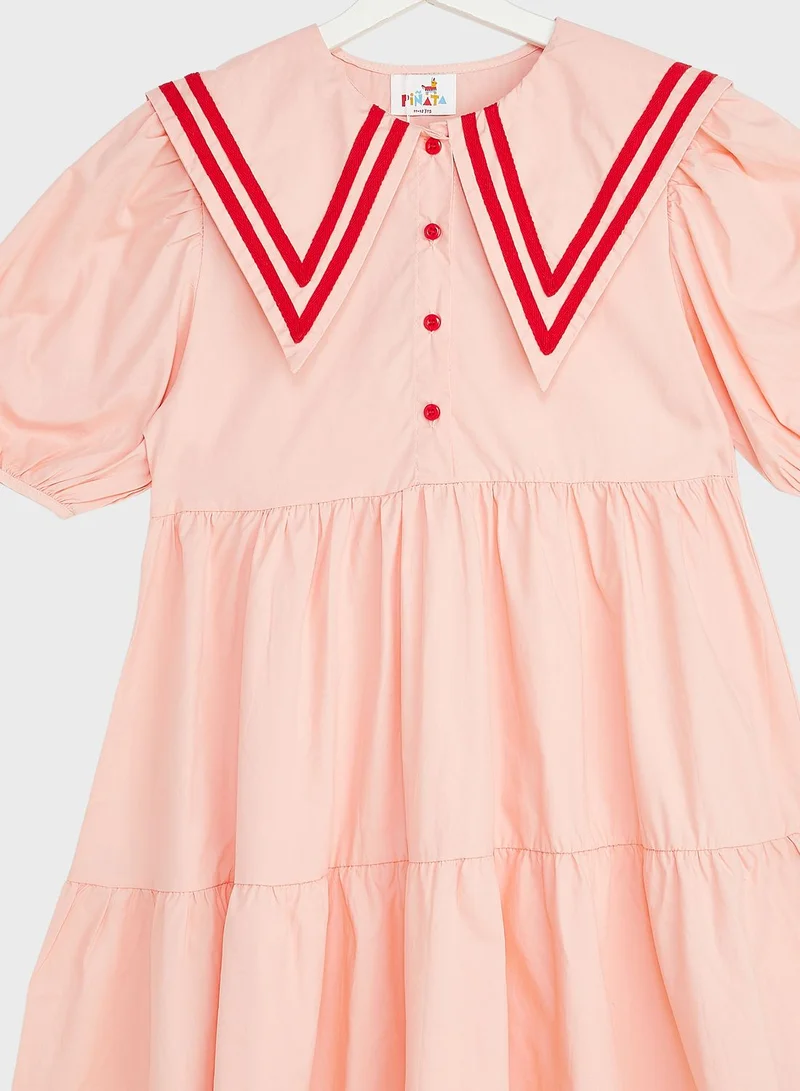 Pinata Girls Puff Sleeve Shirt Dress