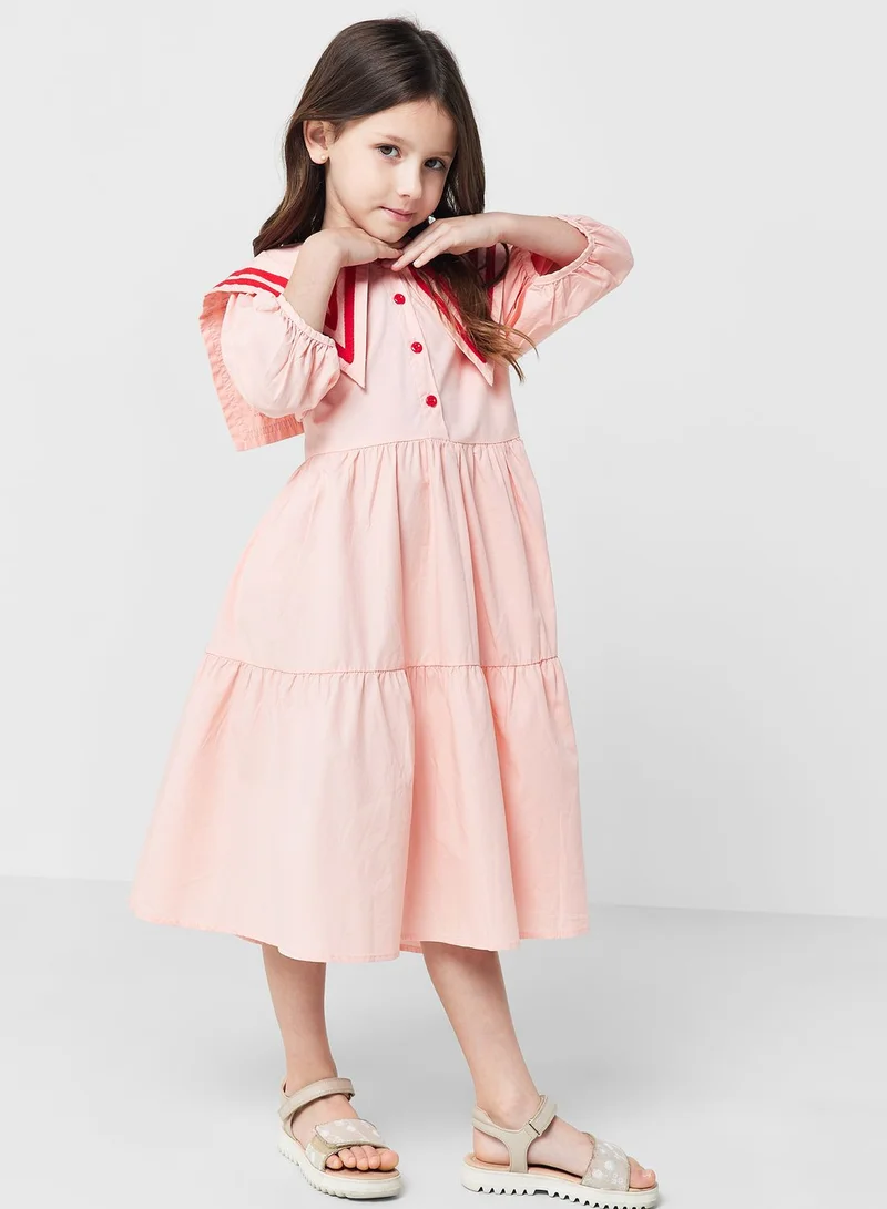 Pinata Girls Puff Sleeve Shirt Dress