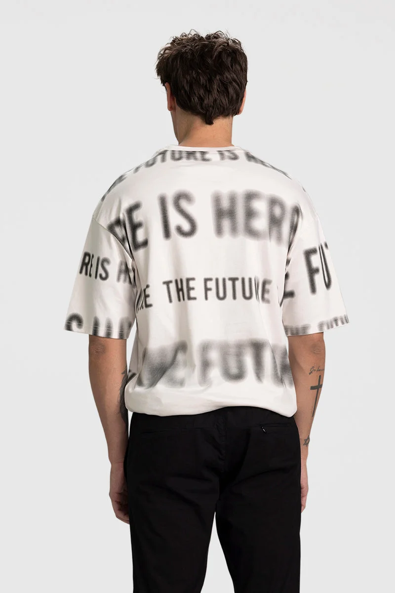 Snitch  Future Off-White Oversized T-Shirt for Men | Best Price UAE
