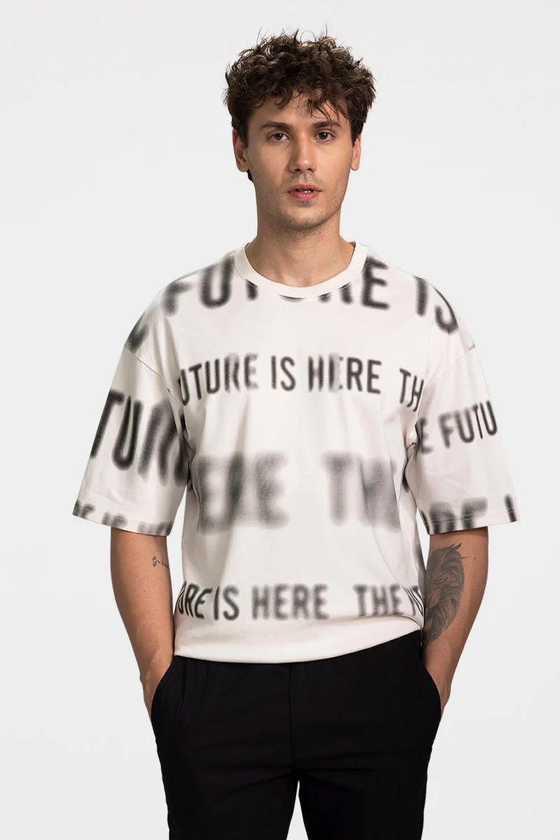 Snitch  Future Off-White Oversized T-Shirt for Men | Best Price UAE