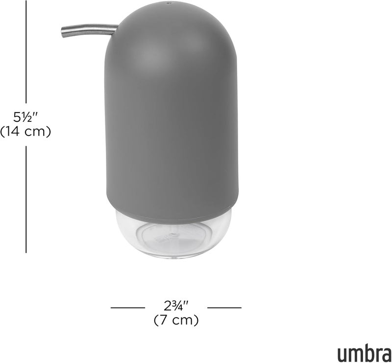 Umbra Touch Soap Pump - Modern Grey Liquid Soap Dispenser with Soft-Touch Finish - Image 3