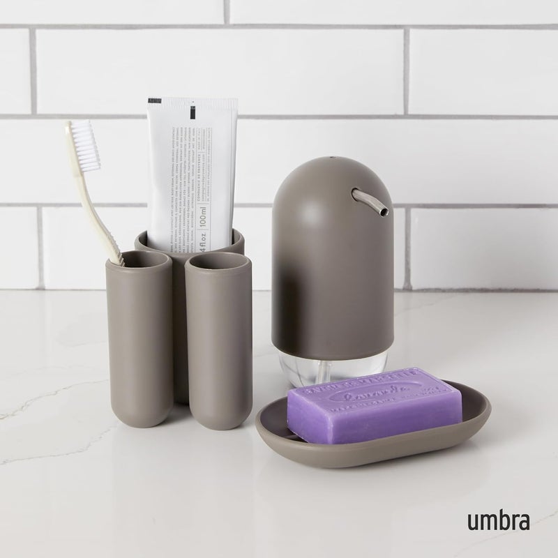 Umbra Touch Soap Pump - Modern Grey Liquid Soap Dispenser with Soft-Touch Finish - Image 2
