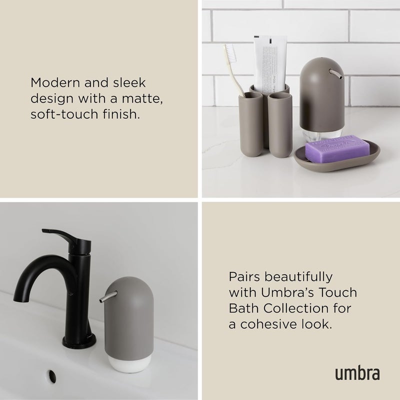 Umbra Touch Soap Pump - Modern Grey Liquid Soap Dispenser with Soft-Touch Finish - Image 4
