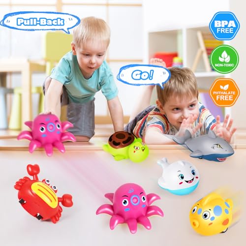 MOONTOY 12 Pcs Pull Back Cars for Toddlers 13 Animal Pull Back Racing Cars Bulk Mini Car Toys fors Boys Girls Party Favors Treasure Box Toys Small Cars Bulk Prizes Easter Basket Stuffers Gift for Kids - Image 5