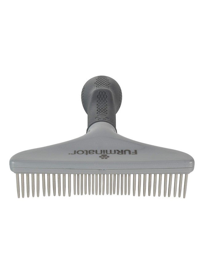 FURminator Dog/Cat Grooming Rake, Grooming Tool, Removes Loose Hair and Tangles, Gray - Image 2