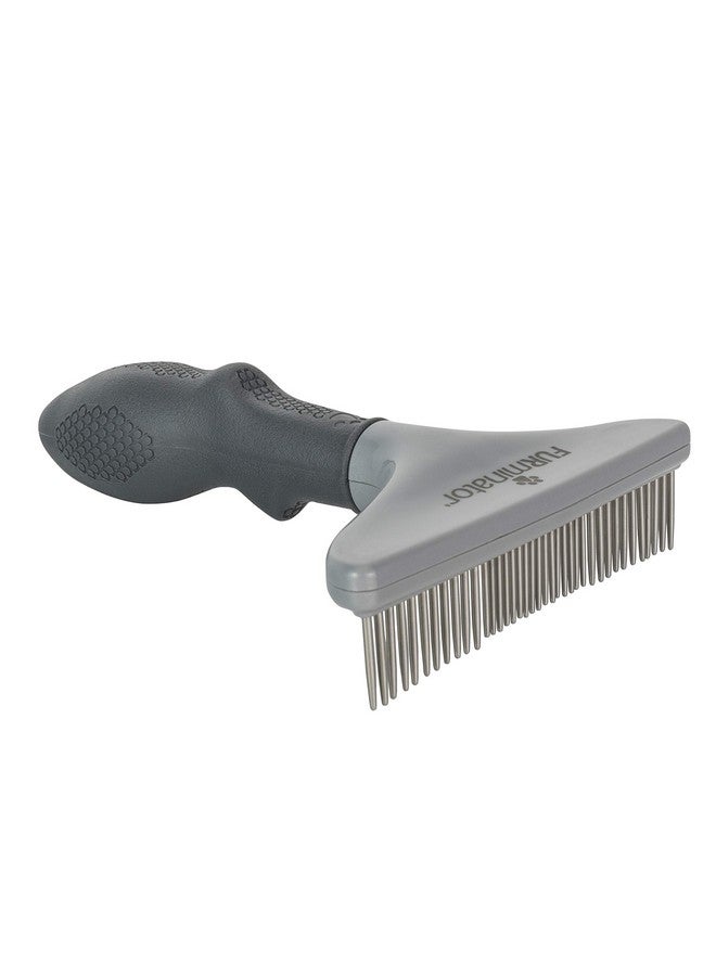 FURminator Dog/Cat Grooming Rake, Grooming Tool, Removes Loose Hair and Tangles, Gray - Image 5