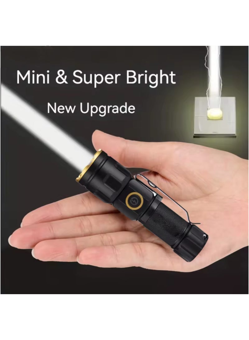 مصباح يدوي LED صغير الحجم (Mini) محمول وقوي - إضاءة ساطعة للحمل اليومي والطوارئ والتخييم - مع مشبك وحلقة تعليق - Image 2