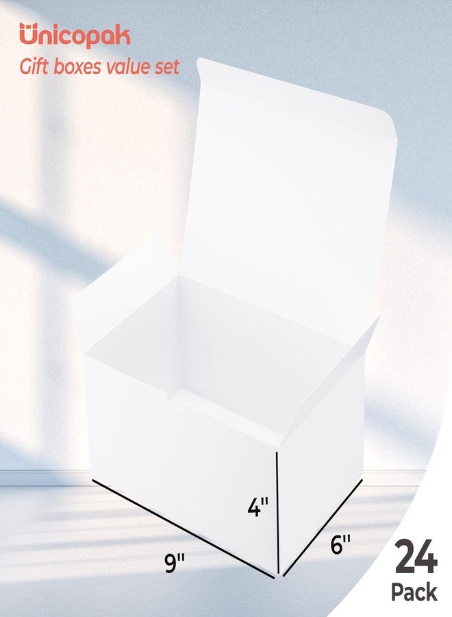 UnicoPak 24 Pack 9x6x4 Gift Boxes, White Gift Boxes with Lids for Presents Bulk for Gifts Birthday Wedding Bridesmaid Proposal Valentine Holiday Christmas - Image 2