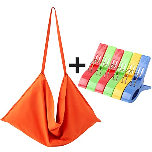 VOCOOL Chaise Lounge Chair Towel Cover with Side Pockets Thick and Quick Dry Beach Chair Cover Pool Chair Towel Lounge Chair Cover for Swimming Pool Sun Lounger Hotel Sunbathing Vacation, Orange - Image 2