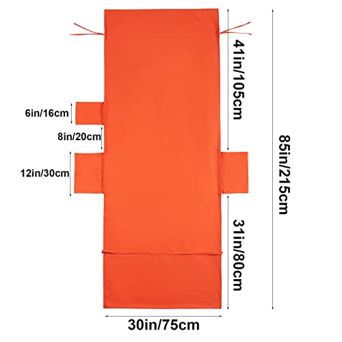 VOCOOL Chaise Lounge Chair Towel Cover with Side Pockets Thick and Quick Dry Beach Chair Cover Pool Chair Towel Lounge Chair Cover for Swimming Pool Sun Lounger Hotel Sunbathing Vacation, Orange - Image 5