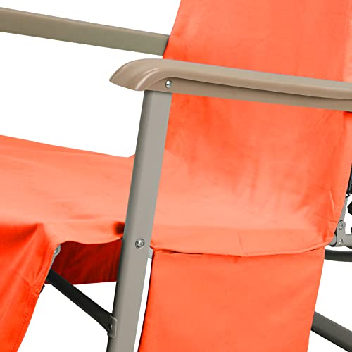 VOCOOL Chaise Lounge Chair Towel Cover with Side Pockets Thick and Quick Dry Beach Chair Cover Pool Chair Towel Lounge Chair Cover for Swimming Pool Sun Lounger Hotel Sunbathing Vacation, Orange - Image 3