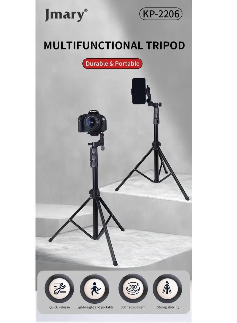 Jmary KP-2206 Camera and Mobile Tripod & Selfie Stick Extendable Cell Phone Tripod Stand With Mobile Holder - Image 2