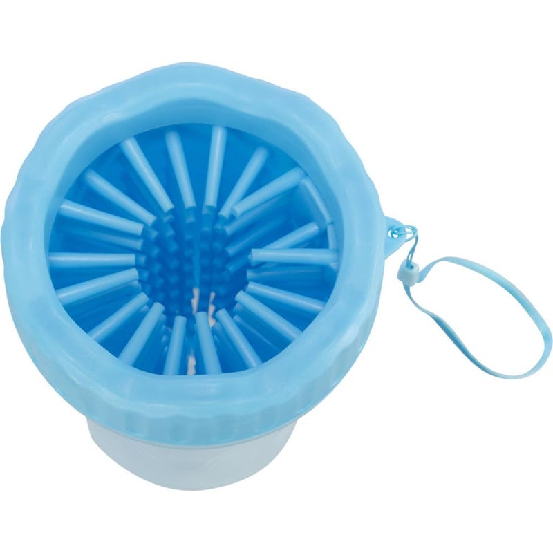 Trixie Portable Pet Paw Cleaner, Dog Foot Washing Cup : Gentle Silicone Bristles, Easy-to-Use, Keep Paws Clean and Healthy, Blue (M-L, 18 cm) - Image 1