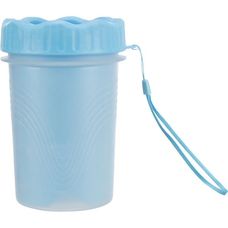 Trixie Portable Pet Paw Cleaner, Dog Foot Washing Cup : Gentle Silicone Bristles, Easy-to-Use, Keep Paws Clean and Healthy, Blue (M-L, 18 cm) - Image 2