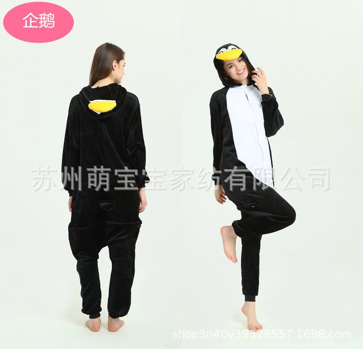 Manufacturer Cartoon One-Piece Animal Pajamas For Adults And Children Parent-Child Dinosaur Pegasus New Couple Home Clothes - Image 2