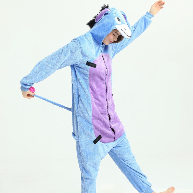 Manufacturer Cartoon One-Piece Animal Pajamas For Adults And Children Parent-Child Dinosaur Pegasus New Couple Home Clothes - Image 4