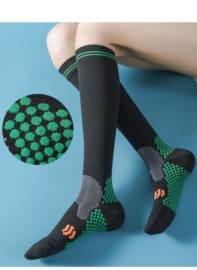 SPORT 20-30 mmHg 2 Pair Medical Sport Compression Sock Unisex cotton support socks for Women Nurse White and Black  - Image 3