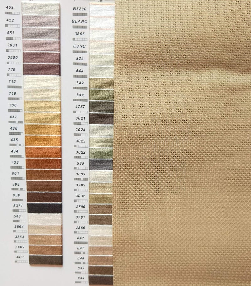 KCS 59" x 1 Yard 14ct Counted Cotton Aida Cloth Cross Stitch Fabric (Khaki) - Image 5