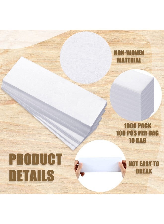 Leelosp 1000 Pcs Wax Strips Non Woven Waxing Strips Hair Removal Wax Strips Skin Body Facial Hair Removal Bikini Wax Strip Paper For Women Men Arms Legs Underarm Hair Eyebrow Armpit (White)  - Image 4