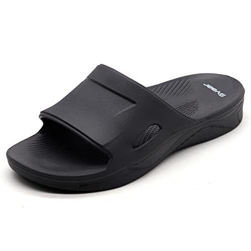 SVAAR Everywear Sliders, Comfortable Indoor Outdoor Slider Slip-On Slippers for Men & Boys - Black, 7 UK - Image 2