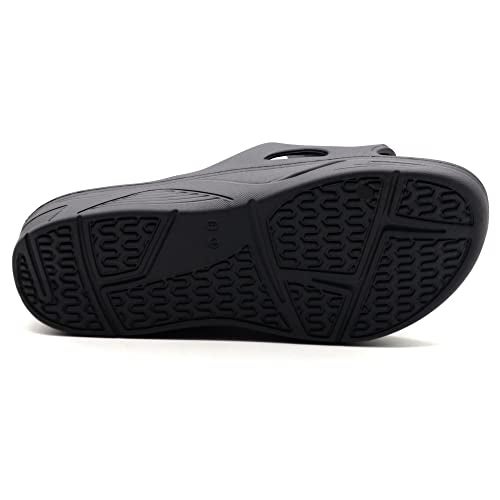 SVAAR Everywear Sliders, Comfortable Indoor Outdoor Slider Slip-On Slippers for Men & Boys - Black, 7 UK - Image 5