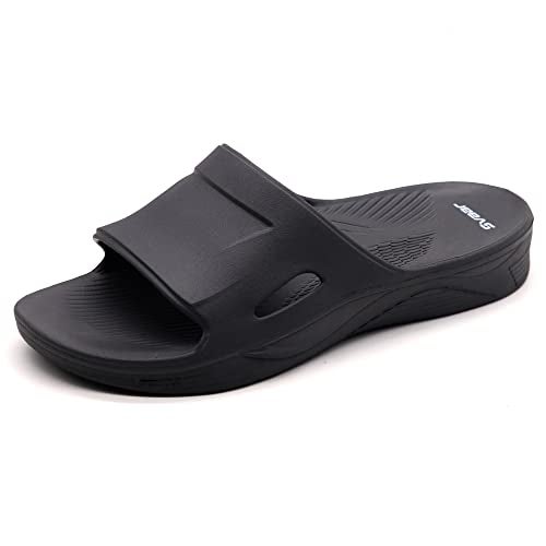 SVAAR Everywear Sliders, Comfortable Indoor Outdoor Slider Slip-On Slippers for Men & Boys - Black, 7 UK - Image 3