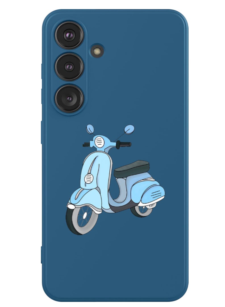 Theodor Protective Slim Fit Case Liquid Silicone Cover with Full Body Protection Anti-Scratch Shockproof Case For Samsung Galaxy S24 Plus (Blue) - Vespa - Image 1